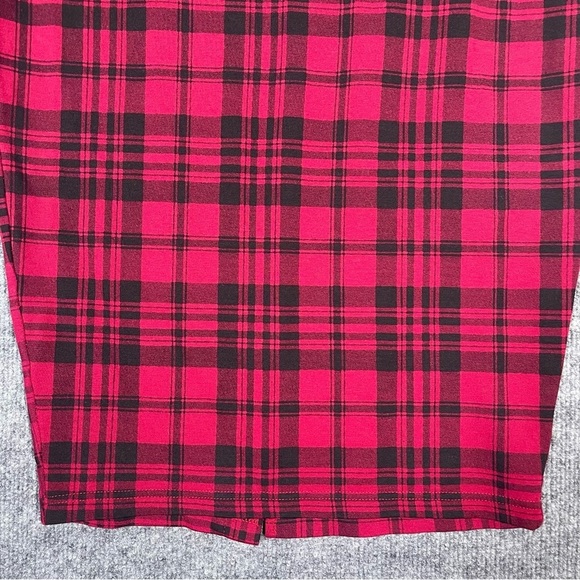 Torrid Women’s 1X Midi Pencil Skirt Stretch Workwear Red Black Plaid Rockabilly - Picture 5 of 9